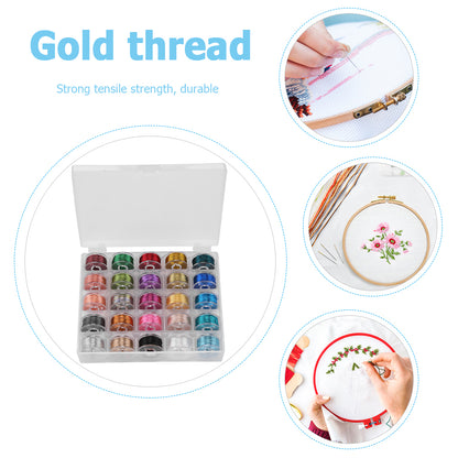 Embroidery Sewing Thread Polyester Sewing Machine Yarn Line Box (25 Colors)
