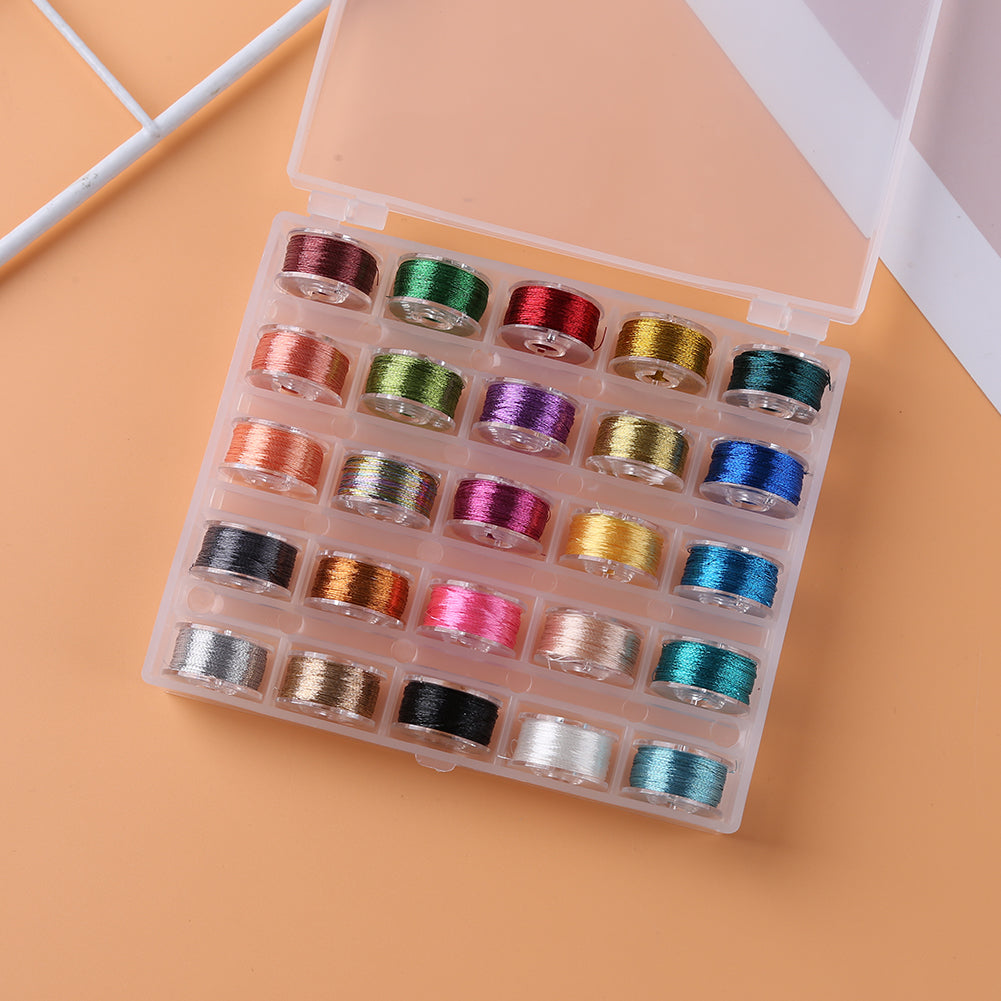Embroidery Sewing Thread Polyester Sewing Machine Yarn Line Box (25 Colors)