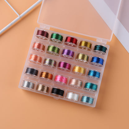 Embroidery Sewing Thread Polyester Sewing Machine Yarn Line Box (25 Colors)