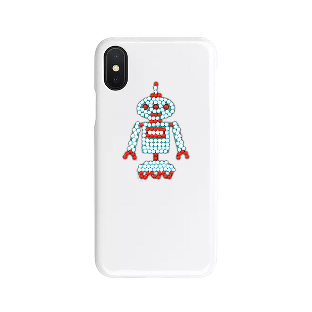9pcs DIY Kit Color Cute Robots Self-adhesive Rhinestone Stickers Book Decor