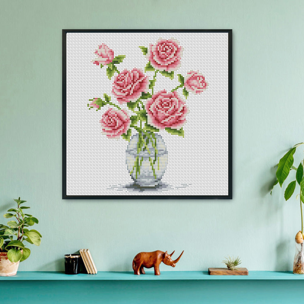 Flowers - 11CT Stamped Cross Stitch 30*30CM