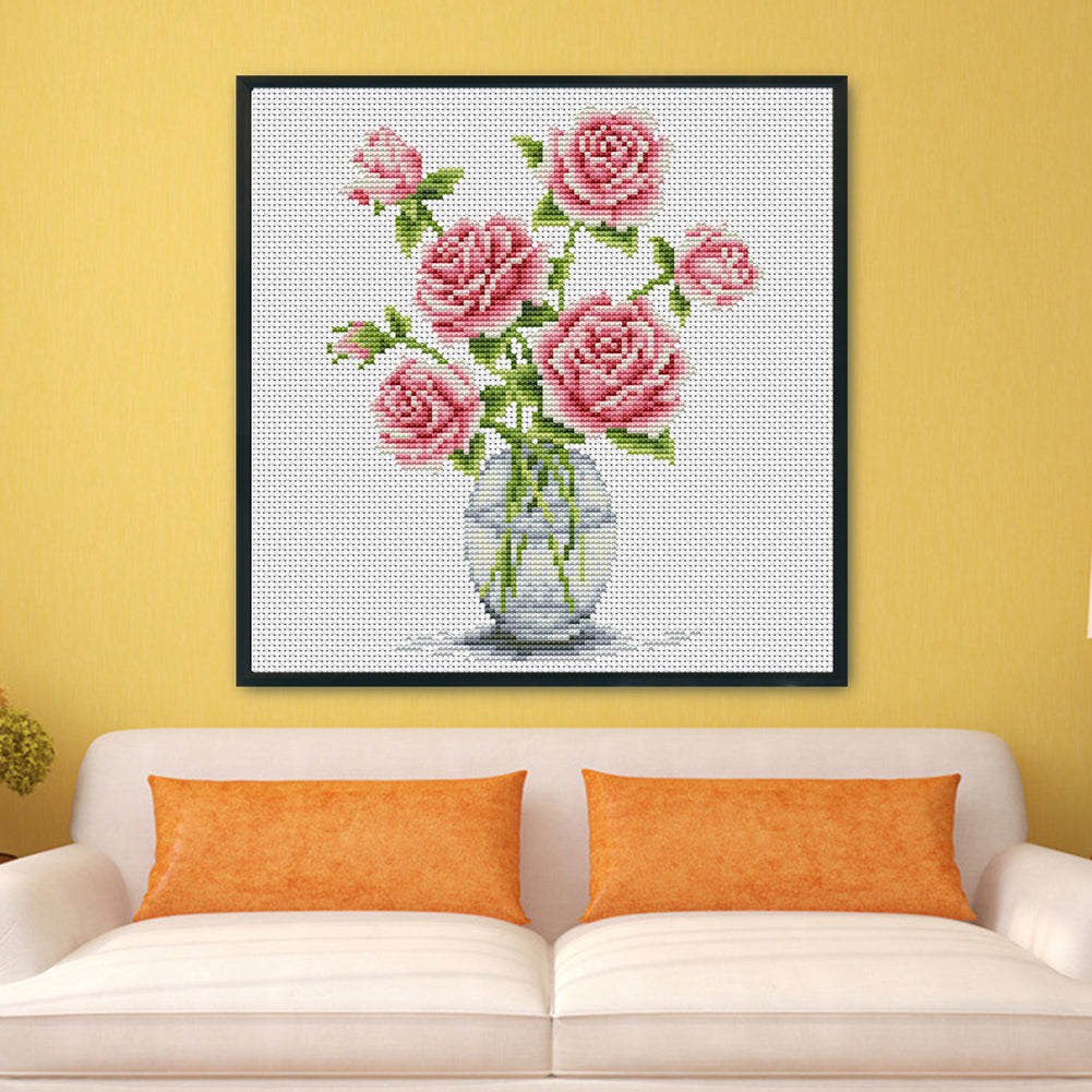 Flowers - 11CT Stamped Cross Stitch 30*30CM