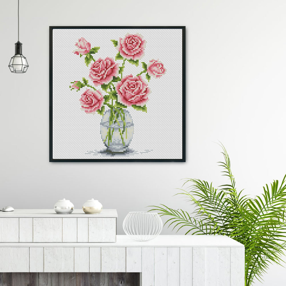 Flowers - 11CT Stamped Cross Stitch 30*30CM