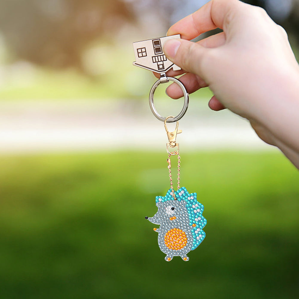 4pcs Diamond Animal Keychain DIY Full Special Shaped Drill Art Painting Kit