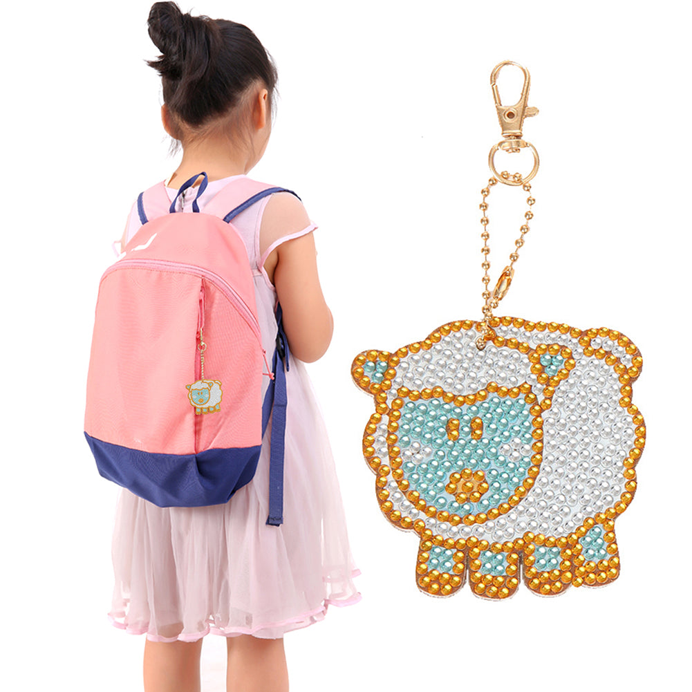 4pcs Diamond Animal Keychain DIY Full Special Shaped Drill Art Painting Kit