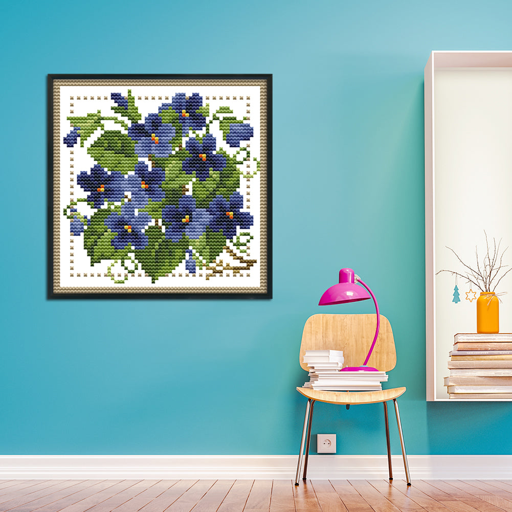 Flower - 11CT Stamped Cross Stitch 21*21CM