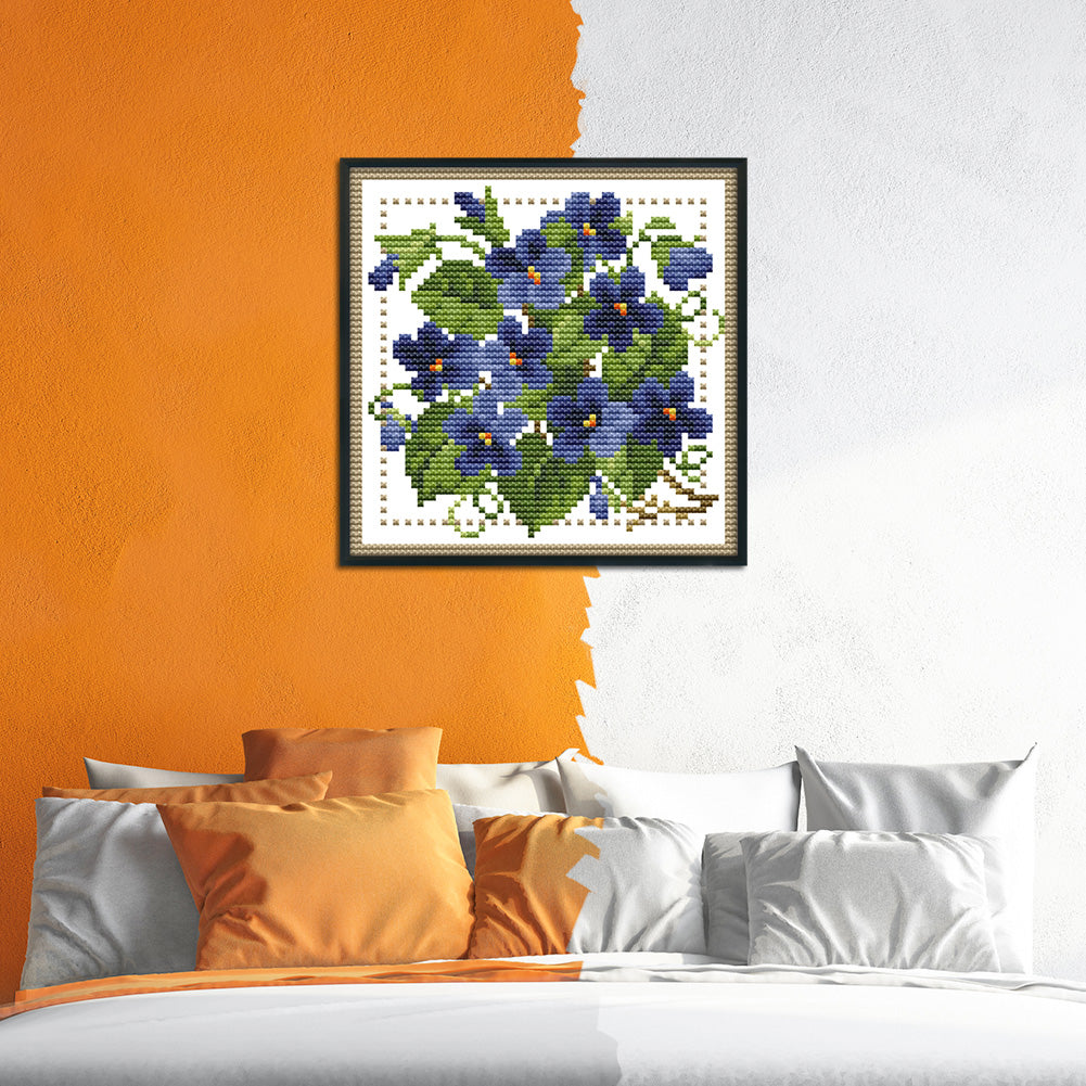 Flower - 11CT Stamped Cross Stitch 21*21CM