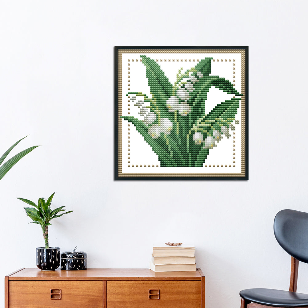 Flower - 11CT Stamped Cross Stitch 21*21CM