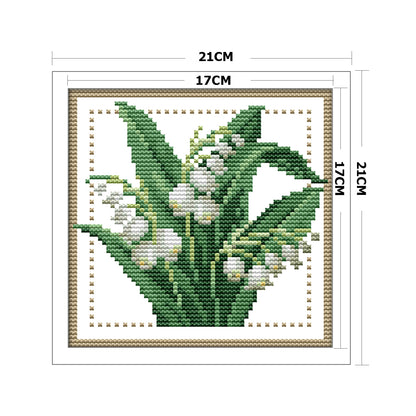 Flower - 11CT Stamped Cross Stitch 21*21CM