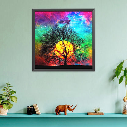 Tree Landscape - 11CT Stamped Cross Stitch 40*40CM