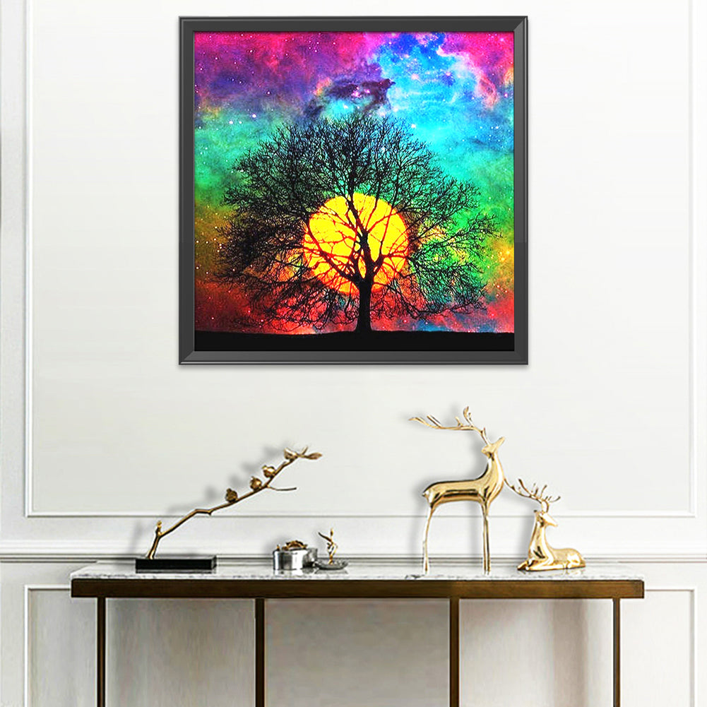 Tree Landscape - 11CT Stamped Cross Stitch 40*40CM