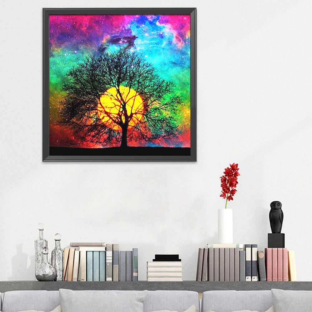 Tree Landscape - 11CT Stamped Cross Stitch 40*40CM