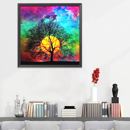 Tree Landscape - 11CT Stamped Cross Stitch 40*40CM