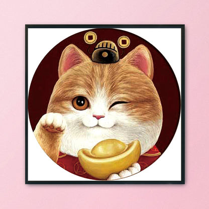 Fortune Cat - 11CT Stamped Cross Stitch 50*50CM