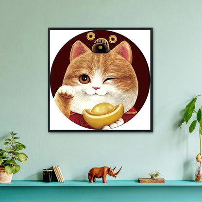 Fortune Cat - 11CT Stamped Cross Stitch 50*50CM
