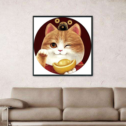 Fortune Cat - 11CT Stamped Cross Stitch 50*50CM