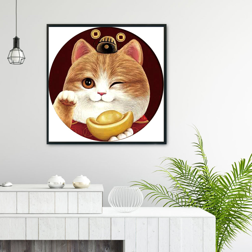 Fortune Cat - 11CT Stamped Cross Stitch 50*50CM