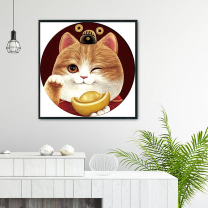 Fortune Cat - 11CT Stamped Cross Stitch 50*50CM