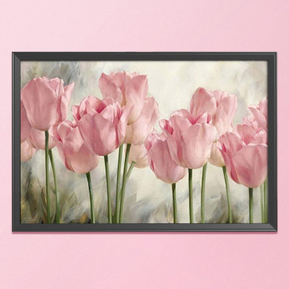 Pink Tulip - 11CT Stamped Cross Stitch 35*50CM