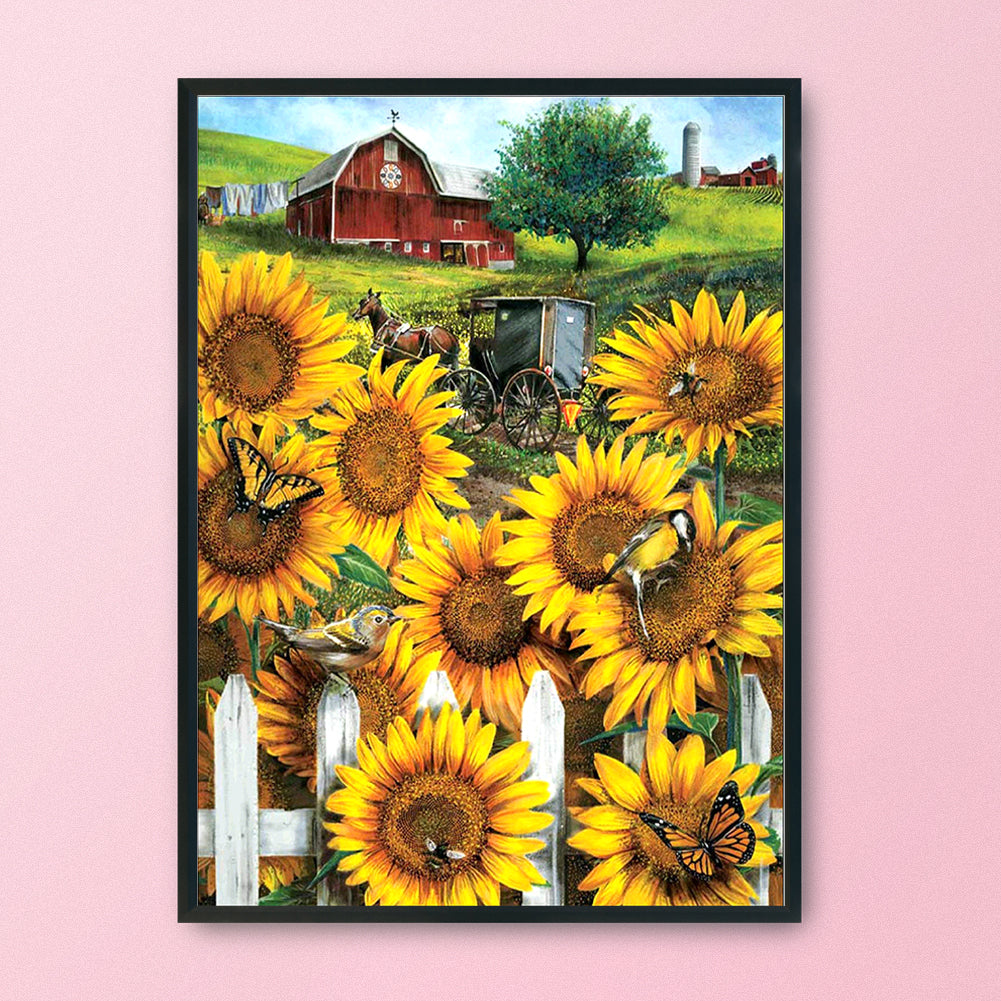 Garden Sunflower - 11CT Stamped Cross Stitch 36*46CM
