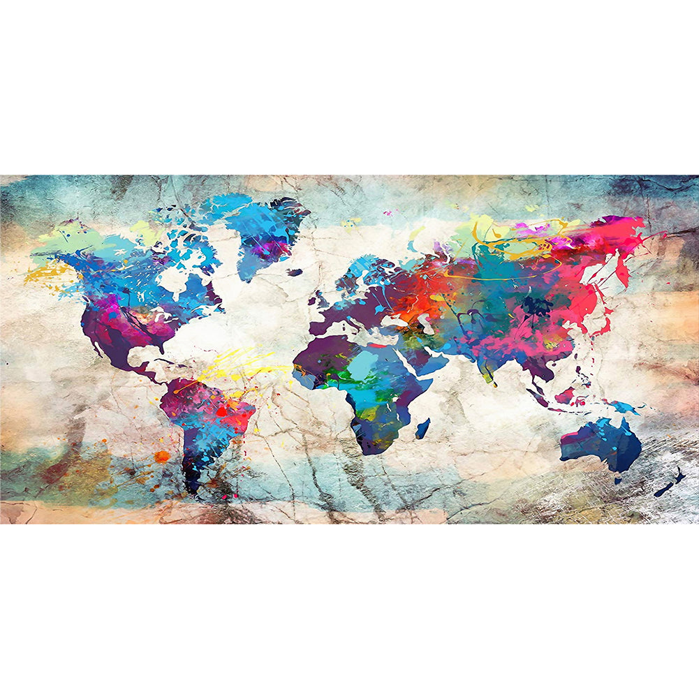 Map - 11CT Stamped Cross Stitch 40*85CM
