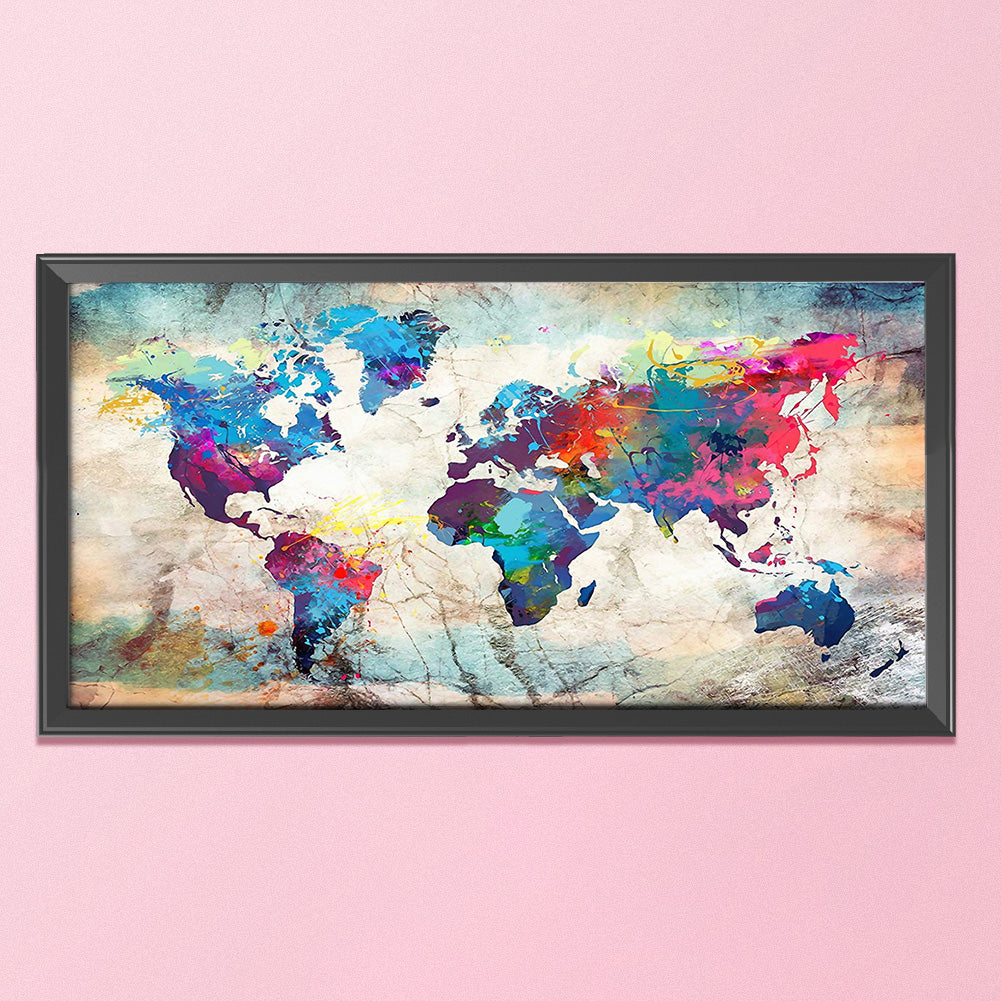 Map - 11CT Stamped Cross Stitch 40*85CM