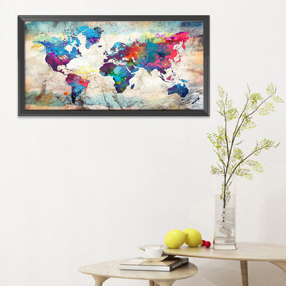 Map - 11CT Stamped Cross Stitch 40*85CM