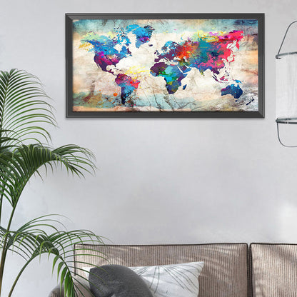 Map - 11CT Stamped Cross Stitch 40*85CM