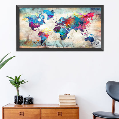 Map - 11CT Stamped Cross Stitch 40*85CM