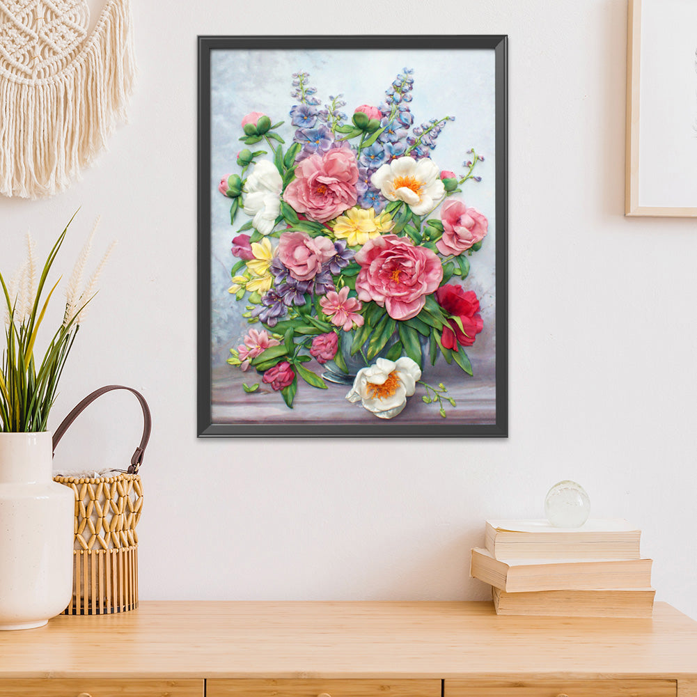Flowers - 11CT Stamped Cross Stitch 40*50CM