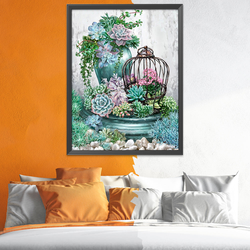 Flowers - 11CT Stamped Cross Stitch 40*50CM