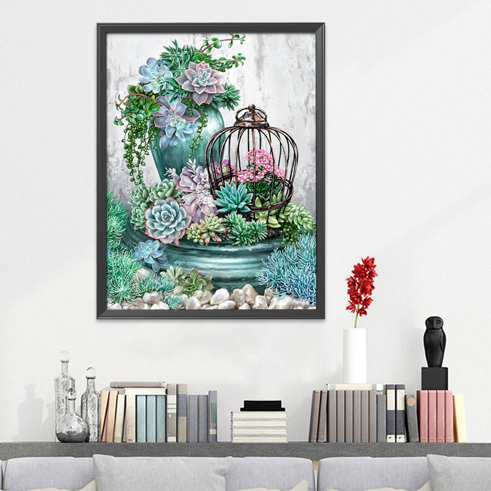 Flowers - 11CT Stamped Cross Stitch 40*50CM