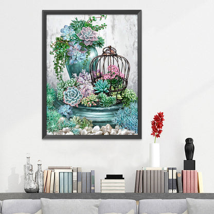 Flowers - 11CT Stamped Cross Stitch 40*50CM