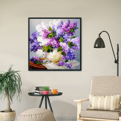 Flower - 11CT Stamped Cross Stitch 50*50CM