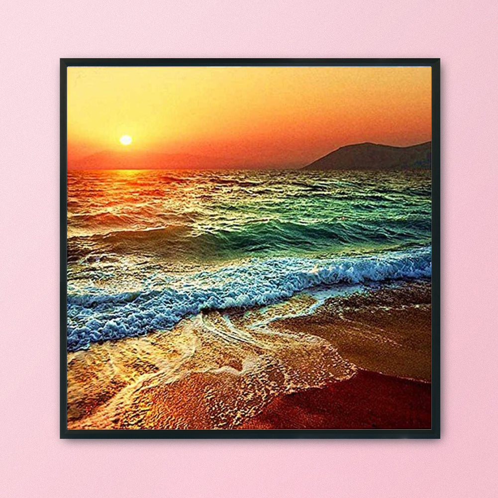 Beach - 11CT Stamped Cross Stitch 50*50CM
