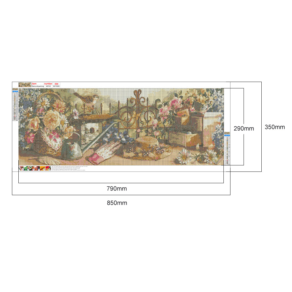 Garden - Full Round Drill Diamond Painting 85*35CM