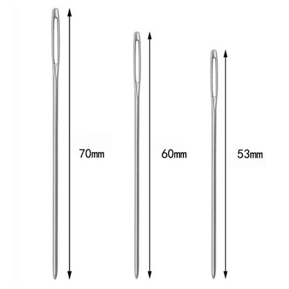 Big Eye Sewing Needles Set Stainless Steel Stitching Tools (3pcs a bottle)