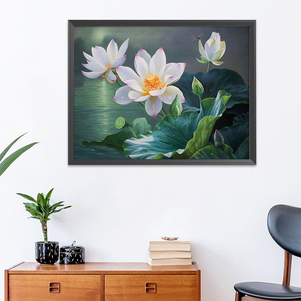 Lotus Flower - 11CT Stamped Cross Stitch 50*40CM