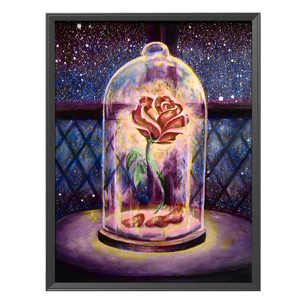 Rose Glass - 11CT Stamped Cross Stitch 35*48CM