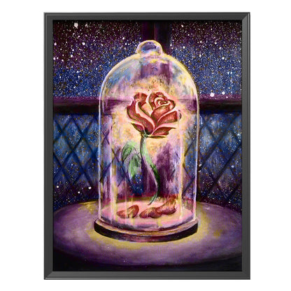 Rose Glass - 11CT Stamped Cross Stitch 35*48CM