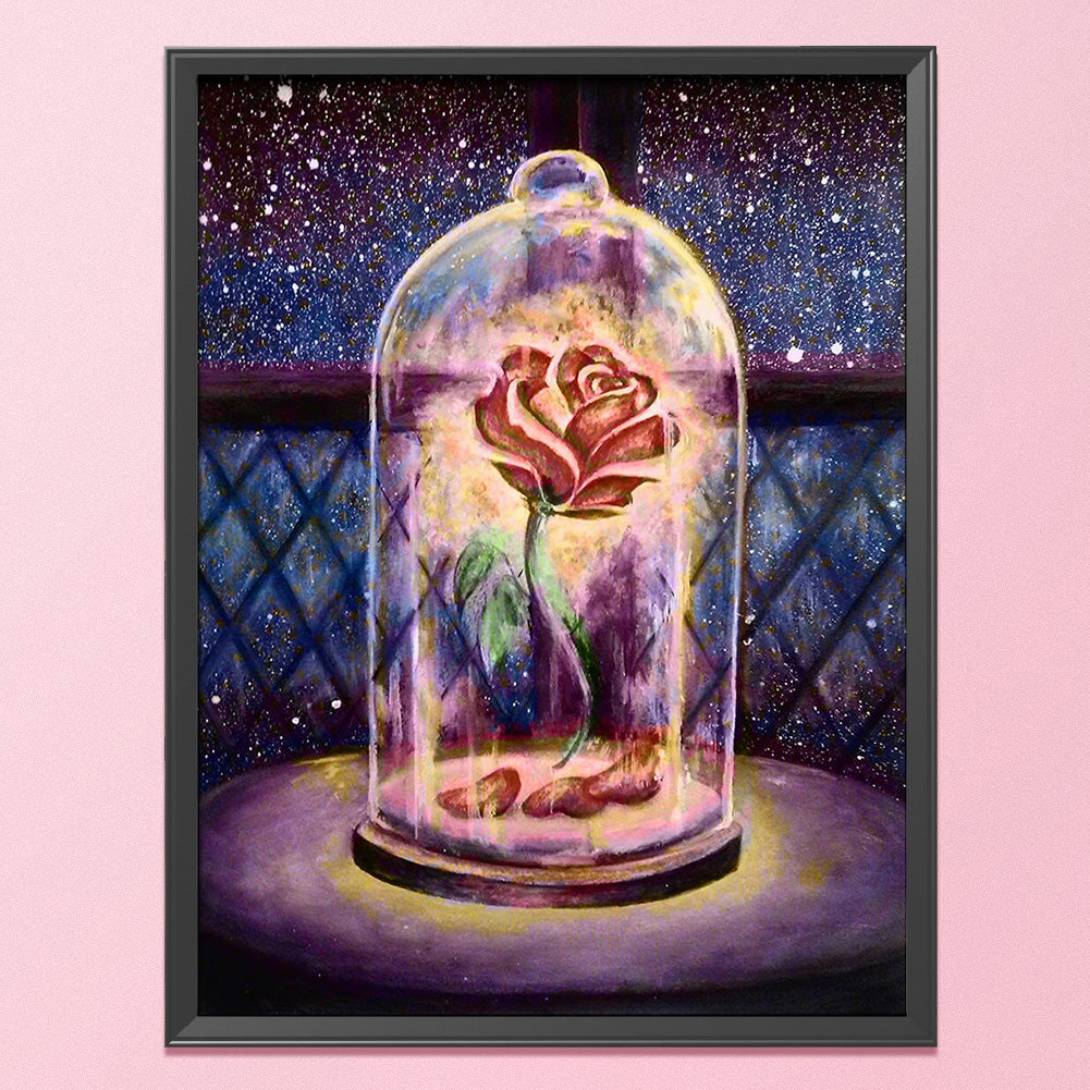 Rose Glass - 11CT Stamped Cross Stitch 35*48CM