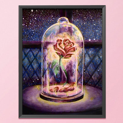 Rose Glass - 11CT Stamped Cross Stitch 35*48CM