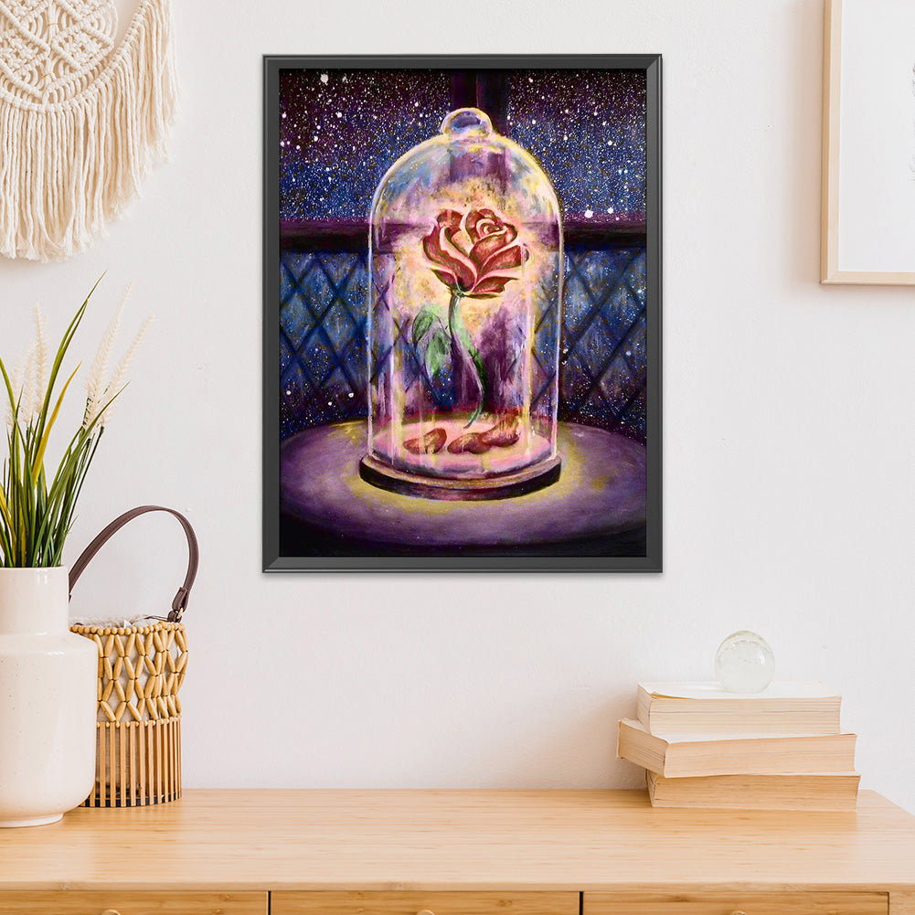 Rose Glass - 11CT Stamped Cross Stitch 35*48CM