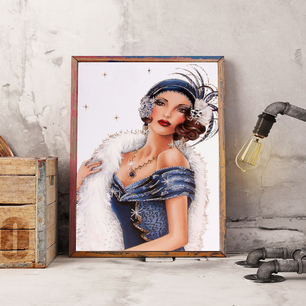 Lady - Full Round Drill Diamond Painting 30*40CM