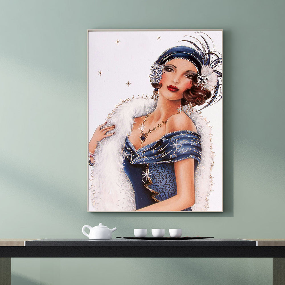 Lady - Full Round Drill Diamond Painting 30*40CM