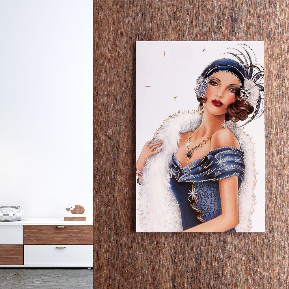 Lady - Full Round Drill Diamond Painting 30*40CM