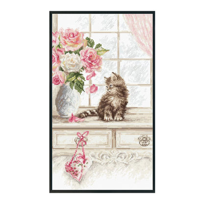Cat - 11CT Stamped Cross Stitch 35*20CM