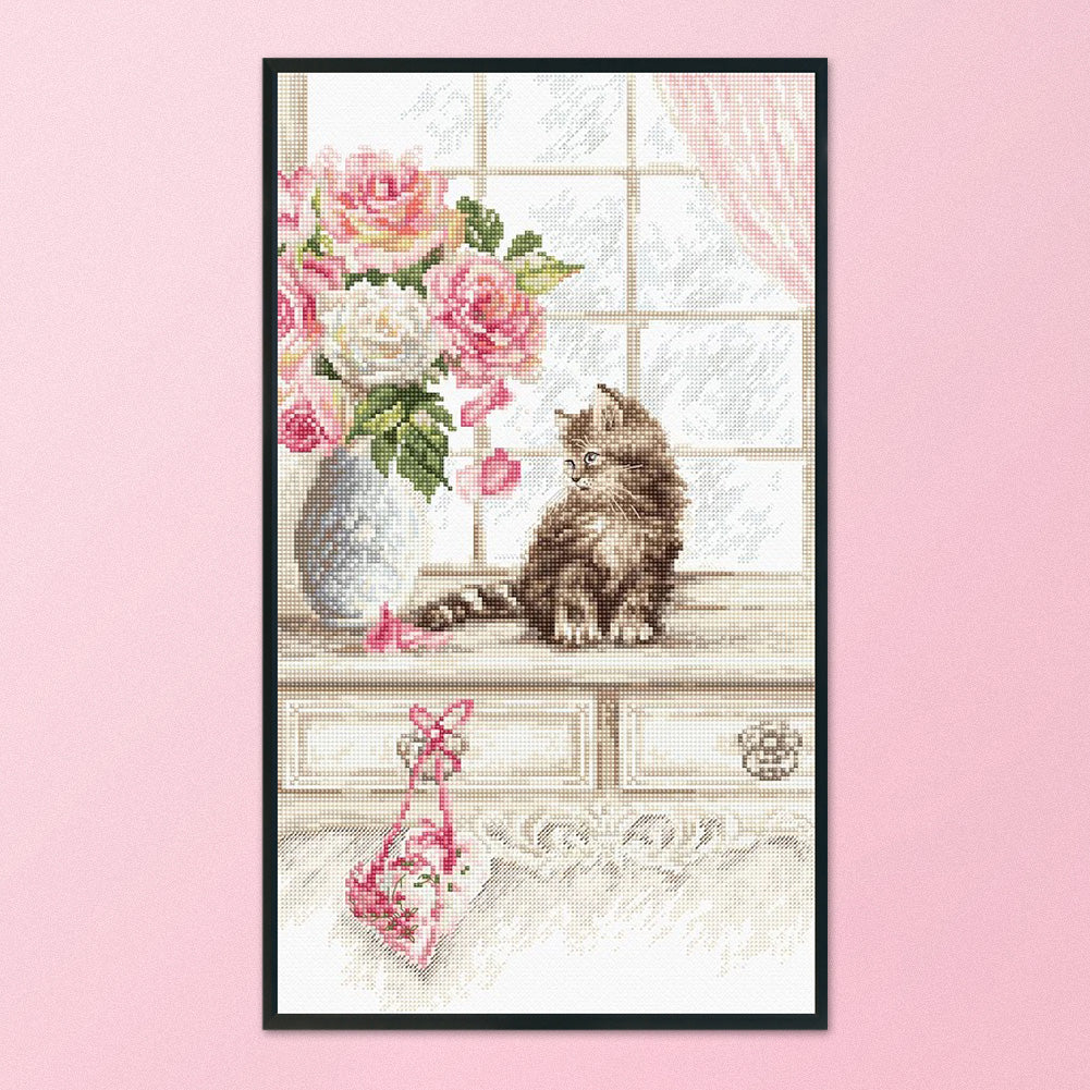 Cat - 11CT Stamped Cross Stitch 35*20CM
