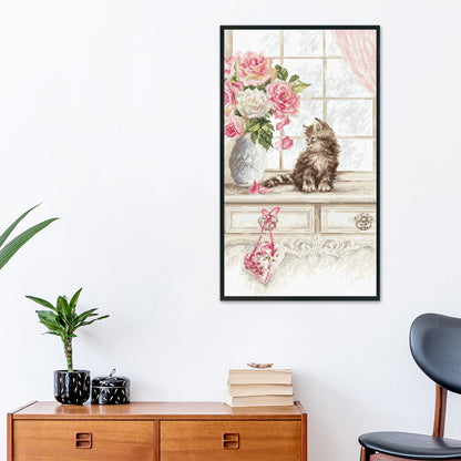 Cat - 11CT Stamped Cross Stitch 35*20CM