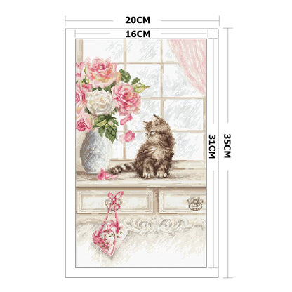 Cat - 11CT Stamped Cross Stitch 35*20CM